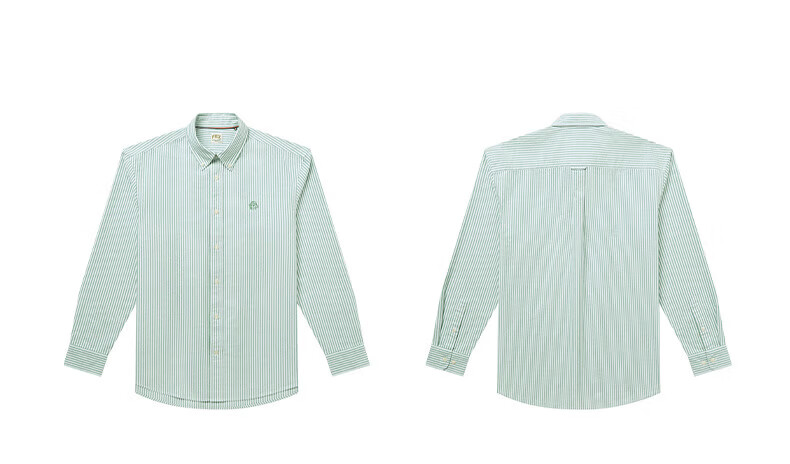 HAZZYS Men's Spring and Autumn Commuter PHIZ Striped Oxford Long Sleeve Shirt 5